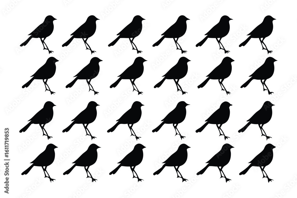 Poster silhouette of birds: a repetitive pattern of bird silhouettes creates an abstract yet captivating gr