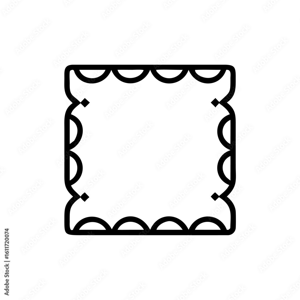 Poster fish scale pattern frame with rounded corners diamond accents border