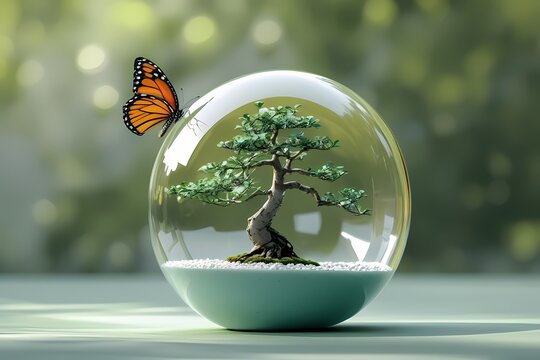 butterfly on a glass - Powered by Adobe