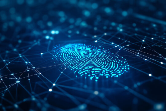 Digital fingerprint scanner on blue network technology