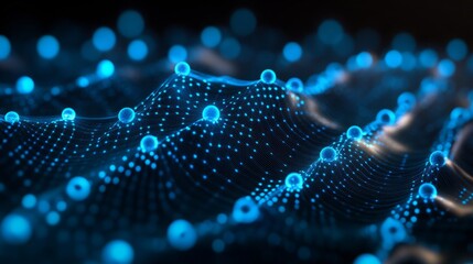 A piece of smart material transforming its shape, with neon blue lines indicating its adaptive, shape-shifting properties.