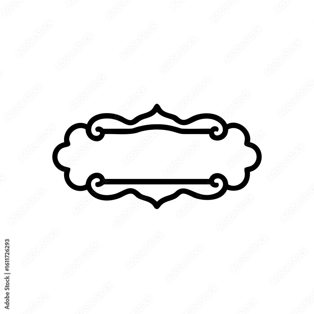 Poster ornate scrollwork frame with empty space for text border decorative