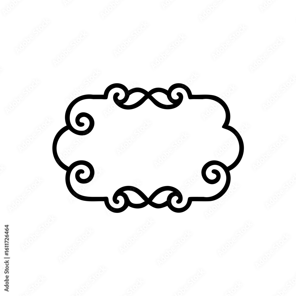 Aufkleber ornate swirl border element with empty space for text vintage decorative
