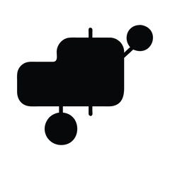 Black abstract shape with rounded corners and attached circles geometric white