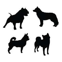 black silhouettes of dogs