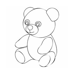 Simple teddy bear outline stuffed animal plush