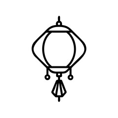 Outline a traditional Japanese Gion festival lantern vector