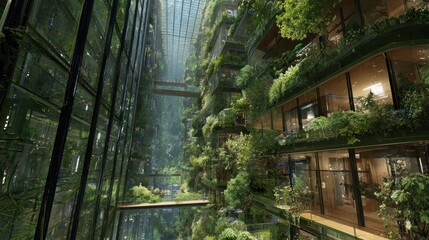 Lush vertical garden city