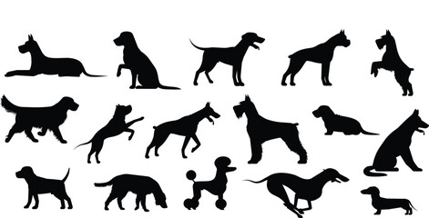 dogs silhouettes vector