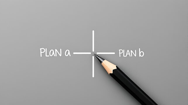 Pencil - direction indicator - choice of plan a or plan b. Business strategy, failure analysis and not give up.