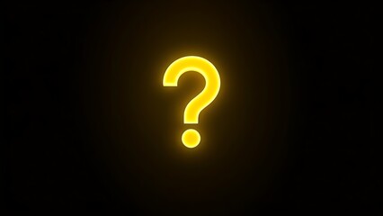 Glowing question mark in dark space, symbolizing curiosity and the unknown.