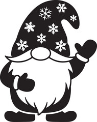 Christmas Gnome Vector Art, Holiday Gnome SVG