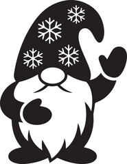 Christmas Gnome Vector Art, Holiday Gnome SVG
