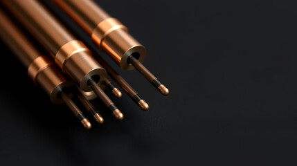 Copper-plated carbon electrode, bundle of rods made from rare earth materials