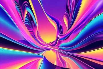 Vibrant abstract swirls of neon colors in a futuristic design