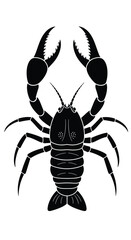Powerful clawed crustacean silhouette illustration symbolizing strength and precision