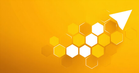 Yellow honeycomb arrow design