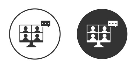 Online meeting icon for web, mobile and infographics.