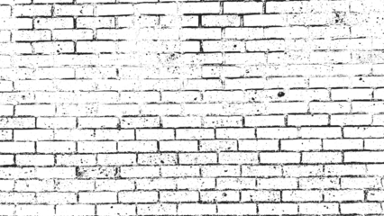 Poster Graffiti Grunge Brick Wall Texture Background, Vintage Brick Wall Vector Pattern, Dirty Old Brick Wall Grunge Overlay, Black and White Brick Texture Template  © SpyDesigner