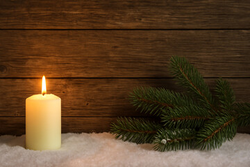 christmas still life with candle