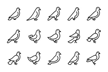 Dove Icons Collection: A series of elegant icons, each showcasing a graceful dove in various poses, conveying messages of peace and serenity.