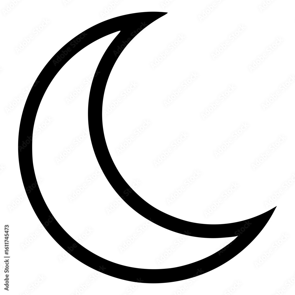 Poster moon crescent icon vector design for digital or print use