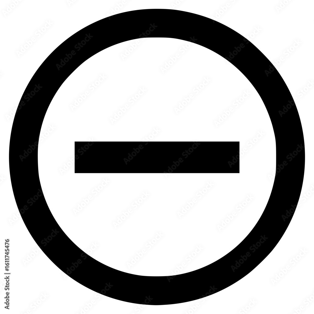 Poster minus symbol icon in simple vector style for minimalistic designs