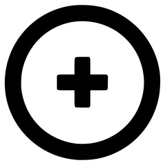 Fototapeta premium Vector icon representing a plus symbol within a circular shape