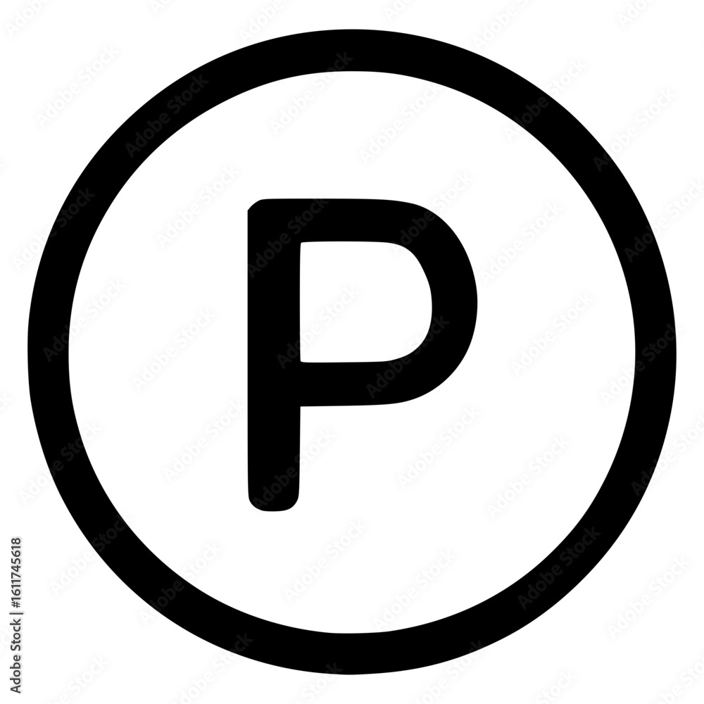 Aufkleber parking icon vector in a circular design for easy recognition