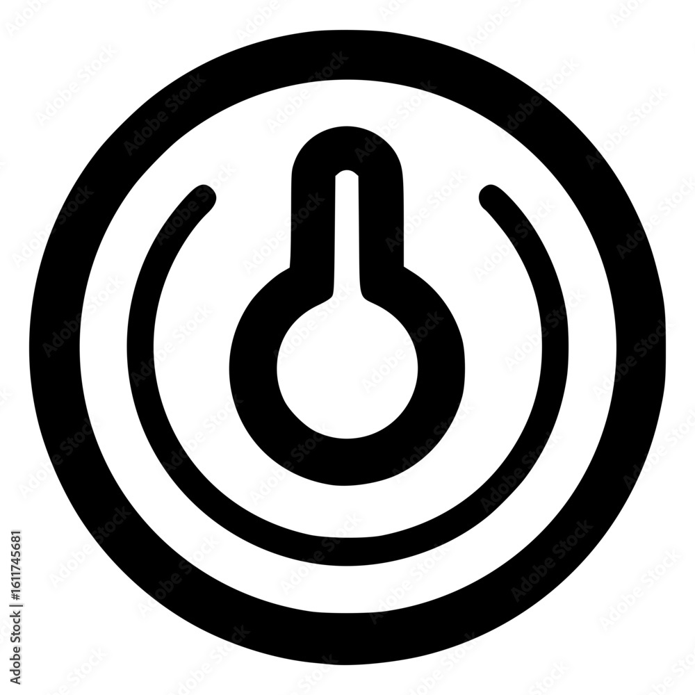 Poster icon vector representing a power symbol in a circular design
