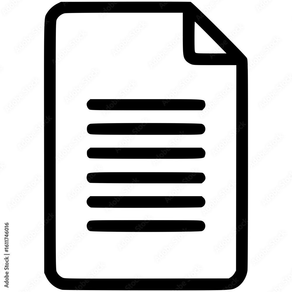 Poster icon of a document with lines representing written content