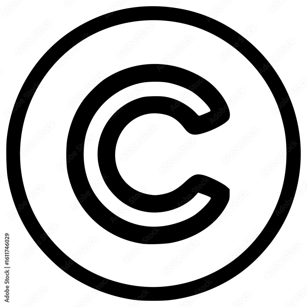 Poster simple copyright symbol in vector design with clean lines