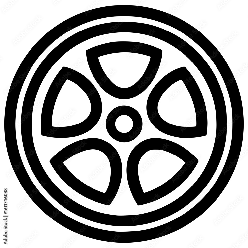 Poster vector graphic of a wheel icon with a simple design