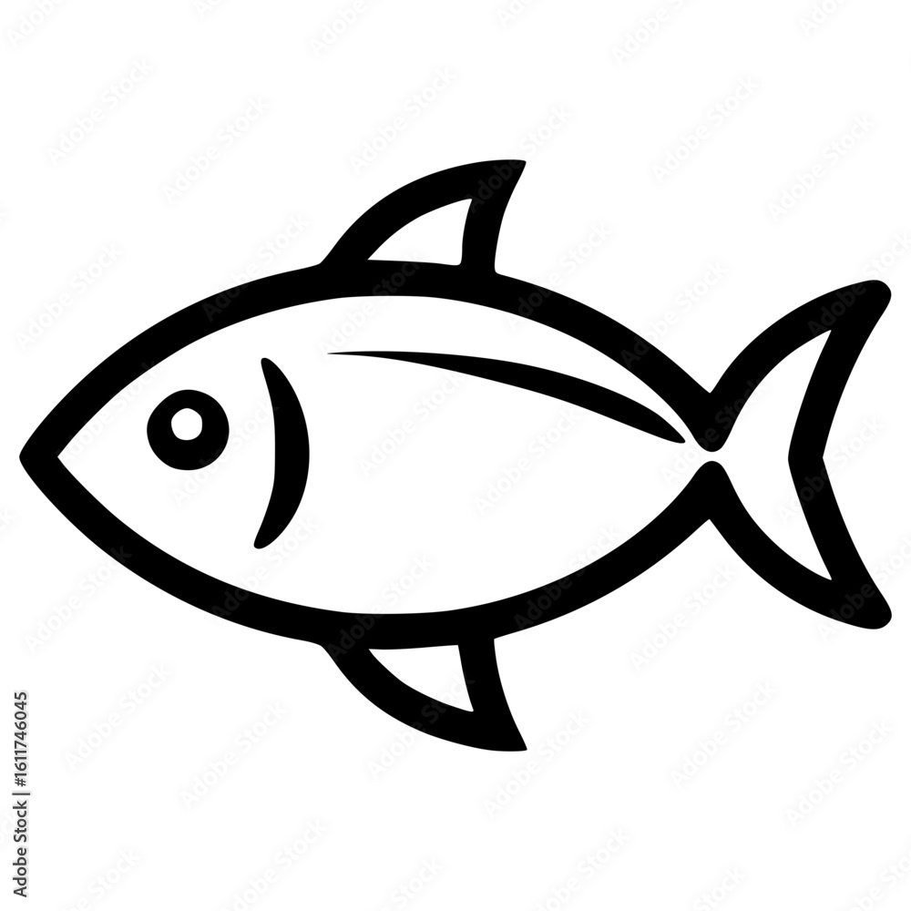 Poster Simple vector icon of a fish suitable for various uses