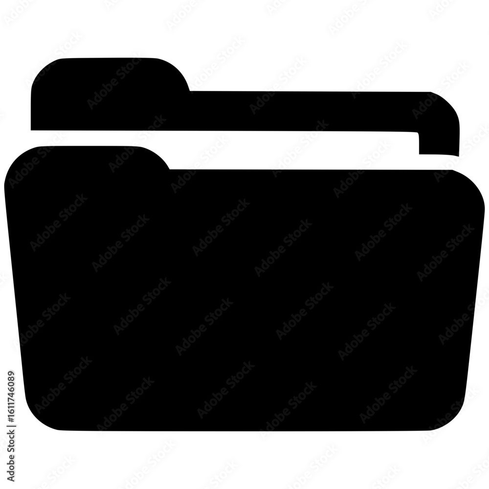 Poster black vector icon of a folder for organization and storage