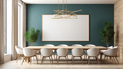 Modern Conference Room Featuring Blank Framed Walls for Customization