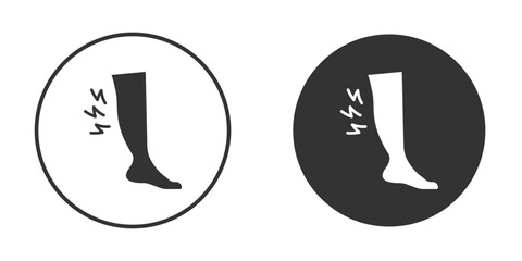 Shin pain icon for web, mobile and infographics.