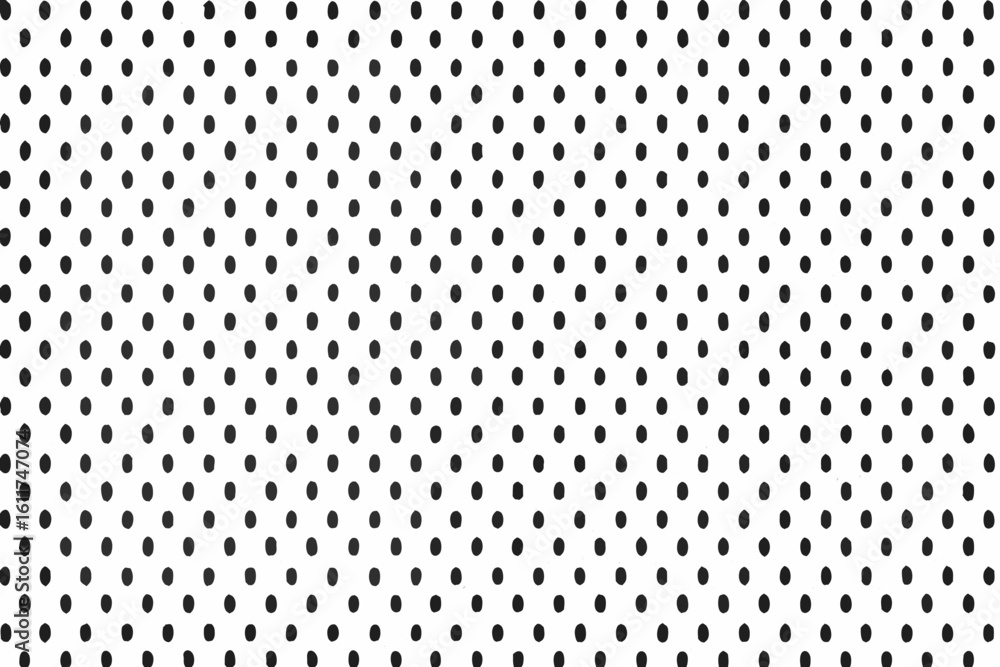 Poster vector black polka dot pattern on white background with even spacing and slight perspective distorti