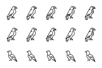 Line art eagles: A line art illustration of fifteen majestic eagles in a repeating pattern. A testament to the beauty of nature. 