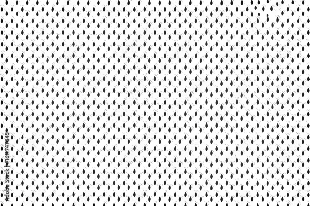 Poster vector a dense pattern of small black teardrop shapes arranged diagonally on a white textured backgr