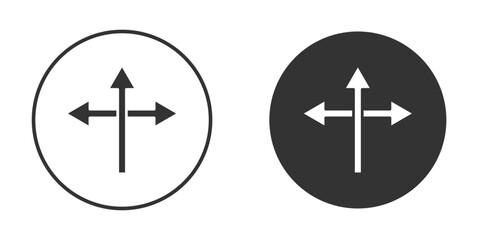 Three directions icon for web, mobile and infographics.