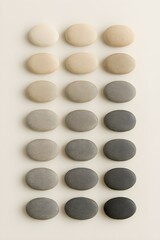white stones on a black background