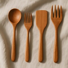 wooden spoon and fork