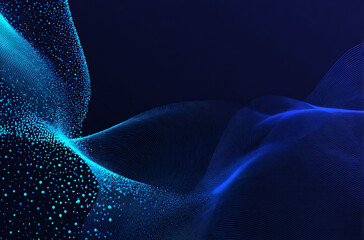 Blue particle flow background