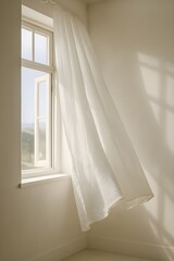 white curtains in the bedroom