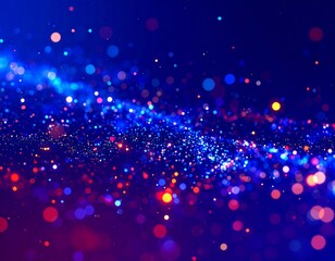 Abstract swirling particles in vibrant colors