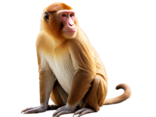 3d illustration of a monkey sitting isolated on transparent background