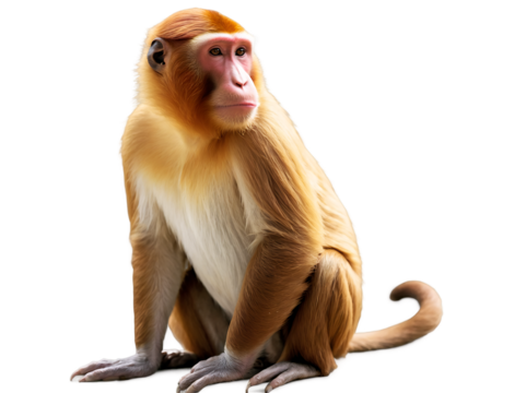 3d illustration of a monkey sitting isolated on transparent background