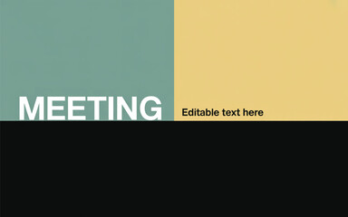 Obraz premium Teal yellow black meeting text graphic design poster