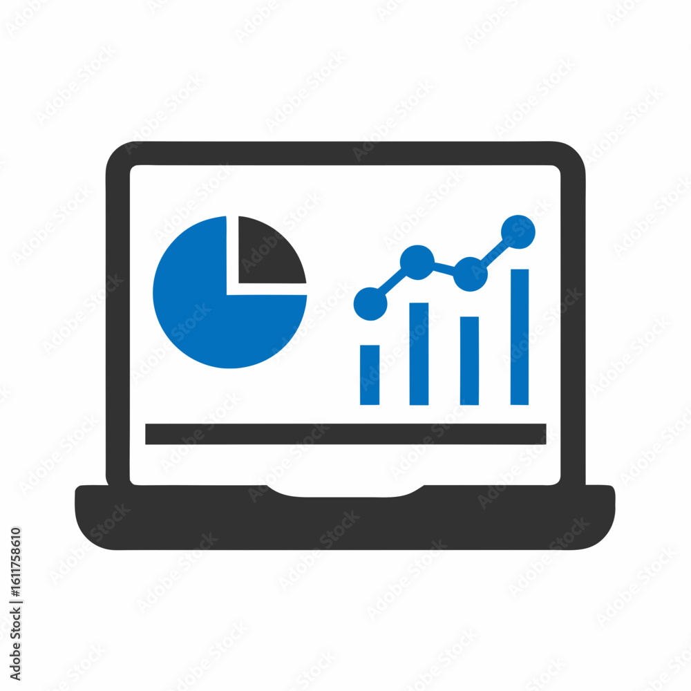 Aufkleber data analytics dashboard vector illustration for business reports.